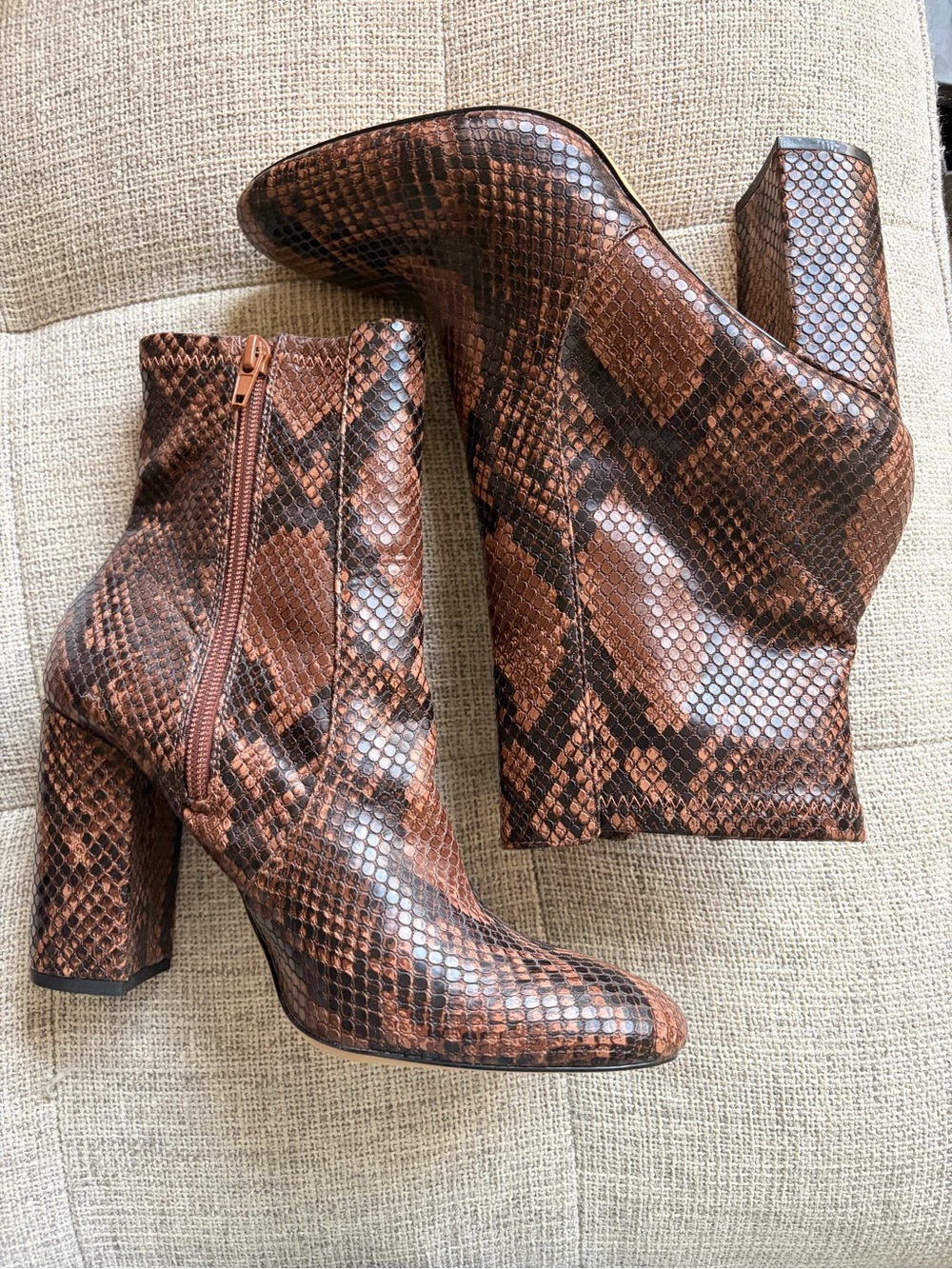 Leather ALDO snake skin bootie - barely used